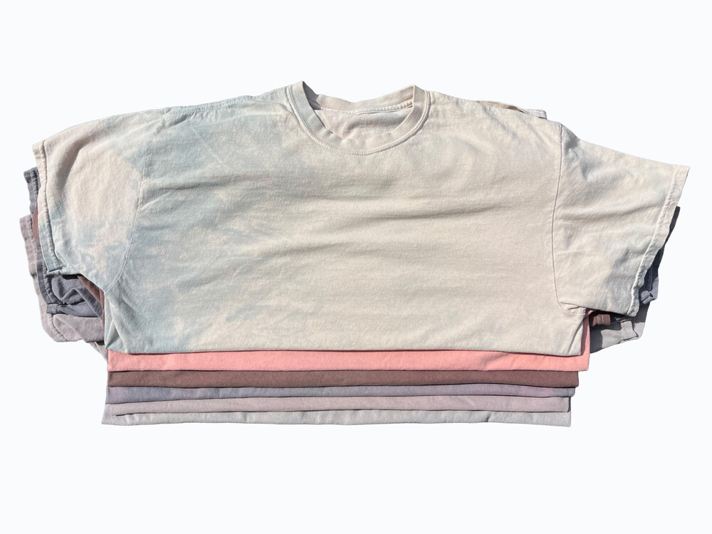 Overdyed t-shirts, solid colorways