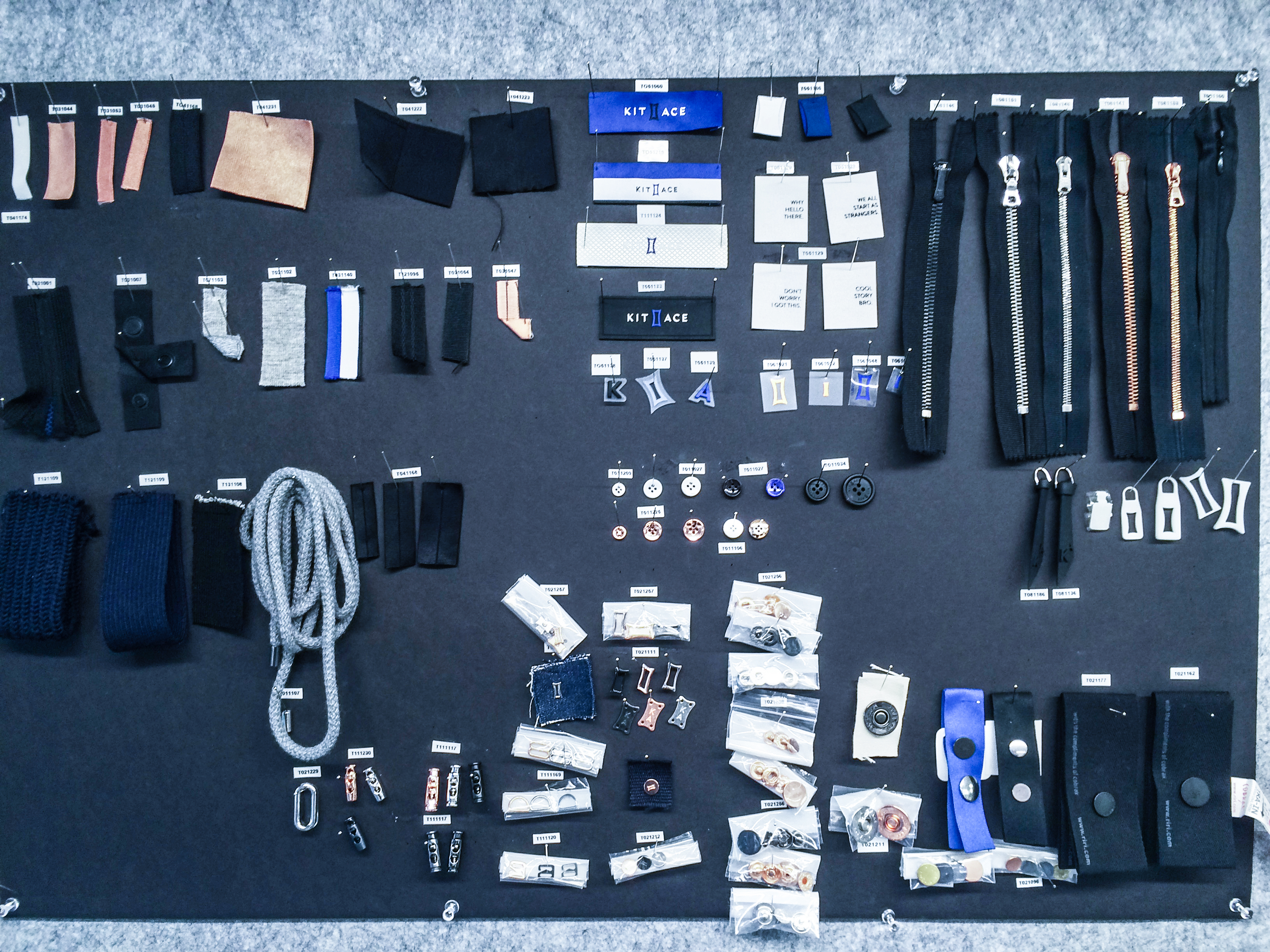 Kit and Ace raw material and trim development board