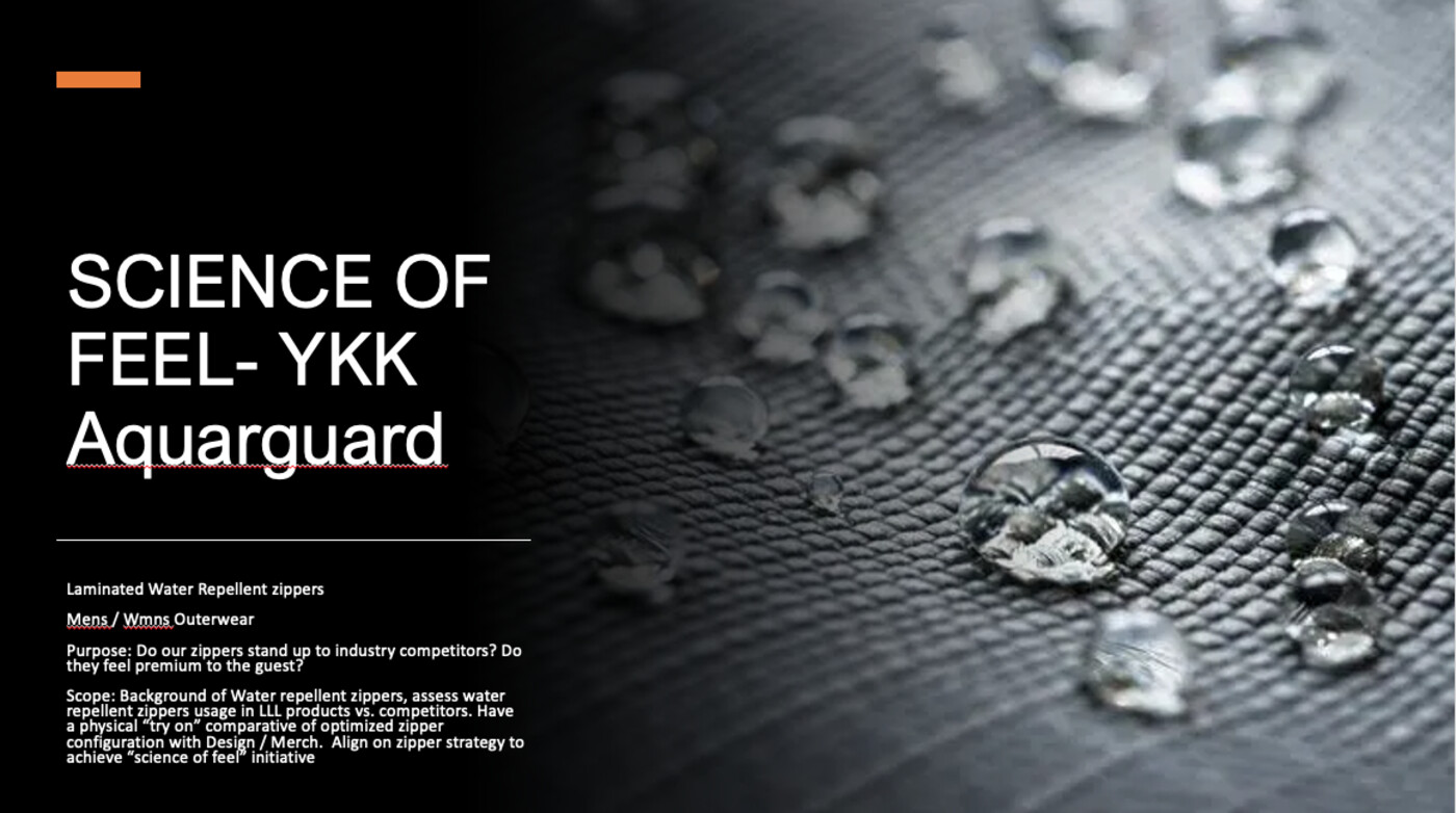 Science of Feel: YKK zipper research, purpose and scope